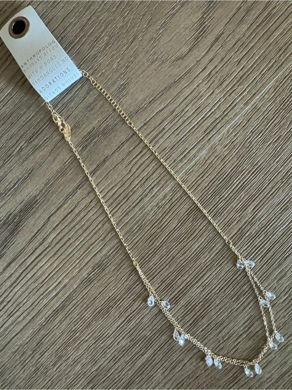 NWT Anthropologie Drippy Crystal Necklace